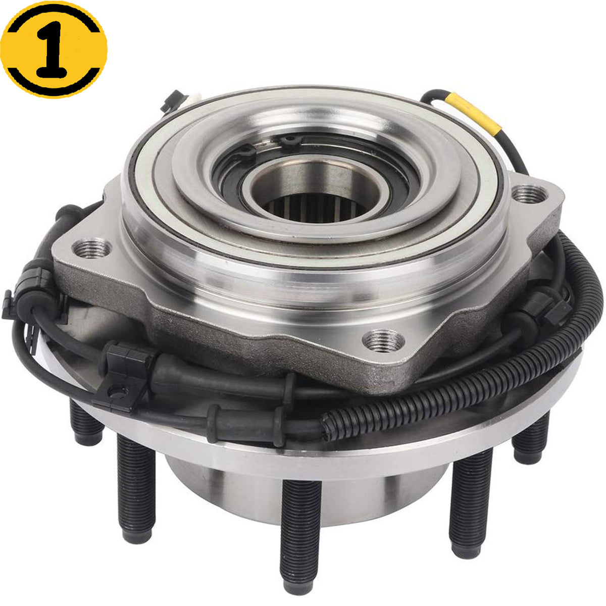 MotorbyMotor 515130 (4WD) Front Heavy Duty Wheel Bearing Assembly with 8 Lugs Fits for 2011-2016 Ford F-250 F-350 Super Duty Wheel Bearing and Hub Assembly (4x4, SRW Models, w/ABS)-Single Rear Wheels MotorbyMotor