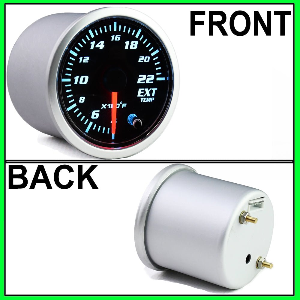 MotorbyMotor 2'' 52mm Exhaust Gas Temp Gauge Universal 7 Color LED Temperature EGT Gauge Meter with Sensor 12V