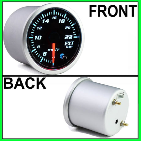 MotorbyMotor 2'' 52mm Exhaust Gas Temp Gauge Universal 7 Color LED Temperature EGT Gauge Meter with Sensor 12V