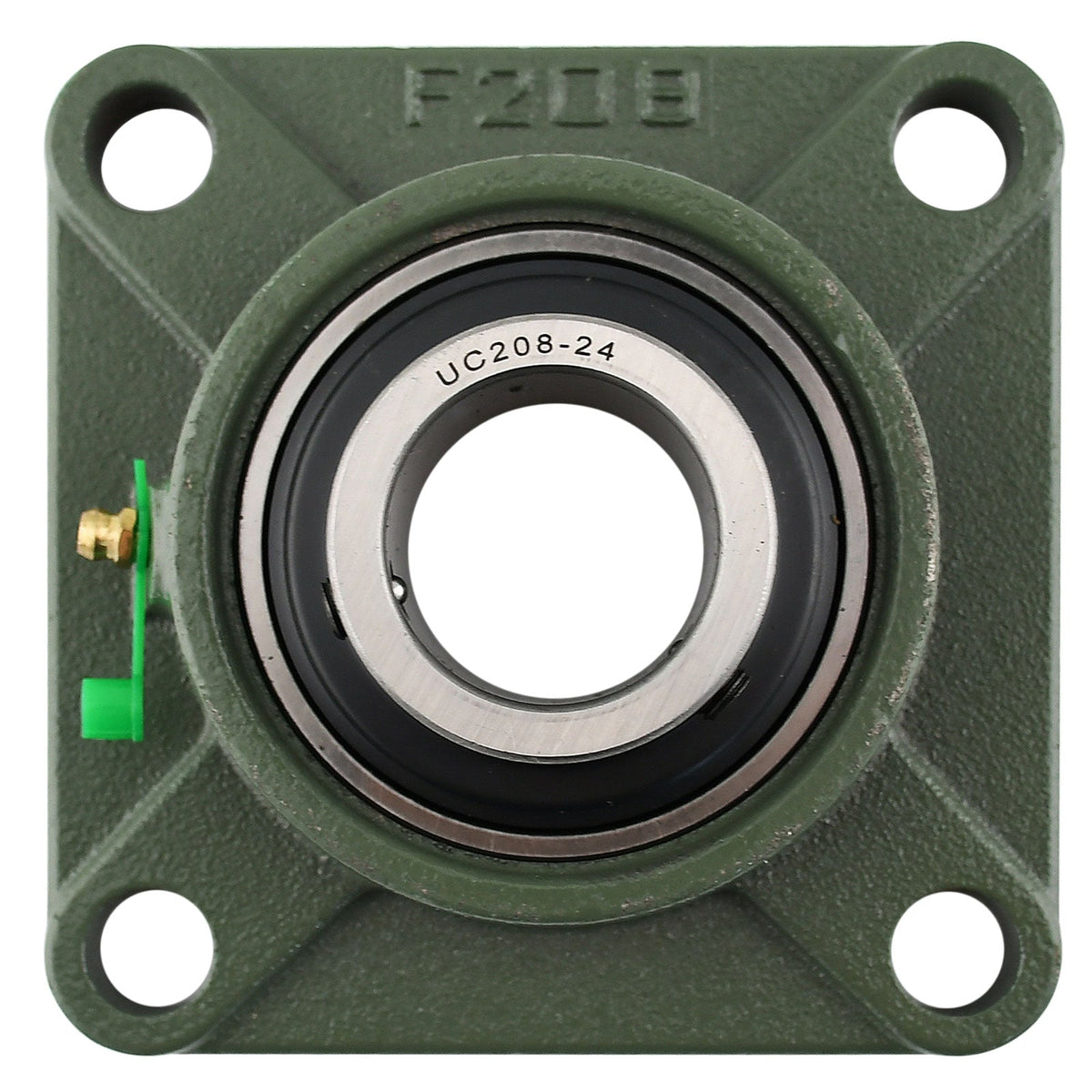 UCP208 - 24 Solid Pillow Block Flange Mounted Bearing - 2pack