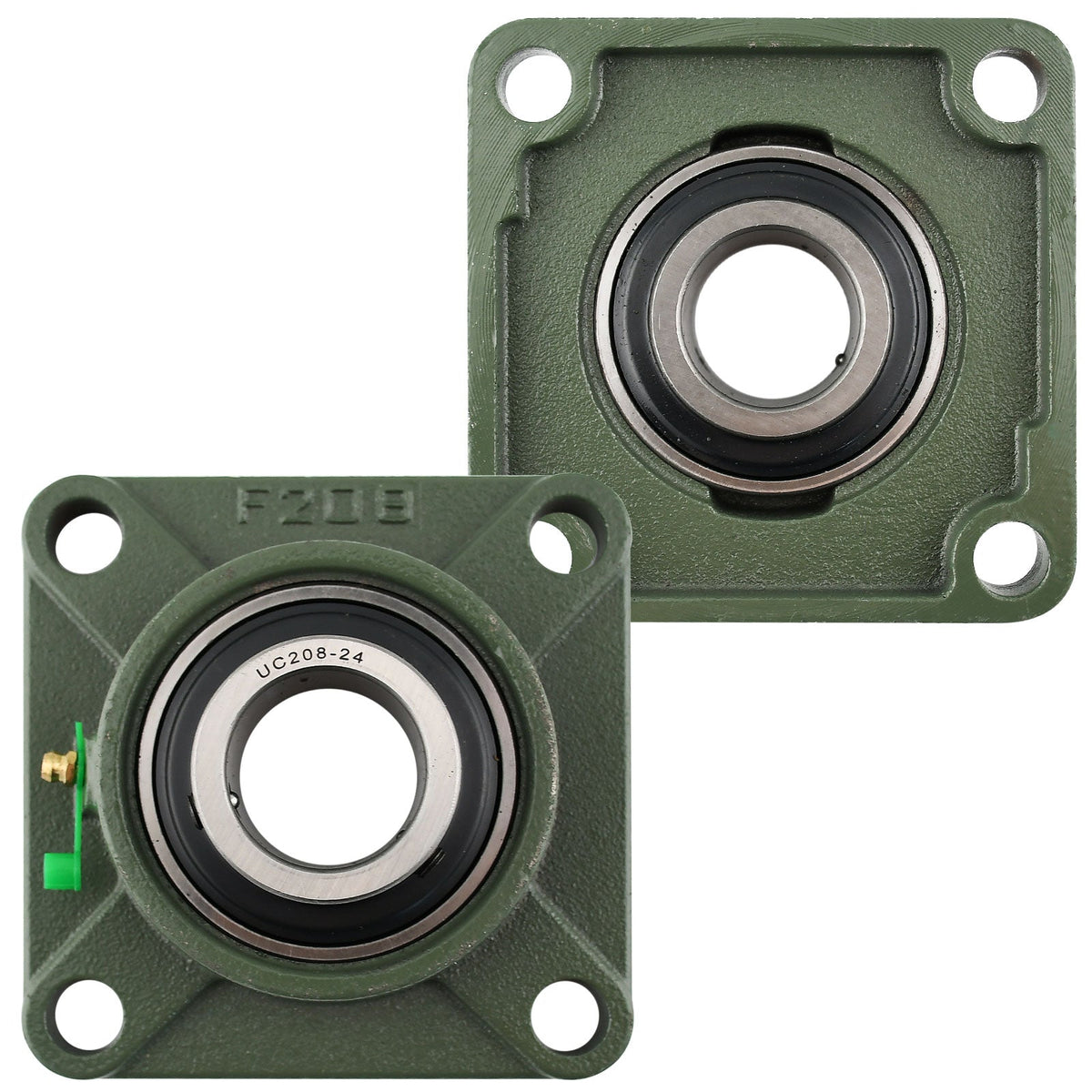 UCP208 - 24 Solid Pillow Block Flange Mounted Bearing - 2pack